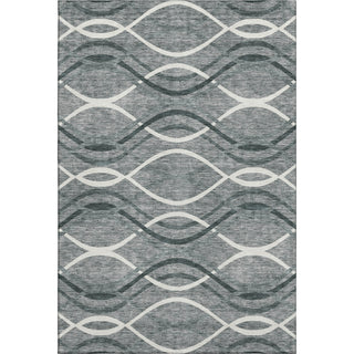 Piper Looms Mayfield Waves AMF757 Gray Machine Washable Area Rug main image