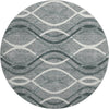 Piper Looms Mayfield Waves AMF757 Gray Machine Washable Area Rug Round Main Image