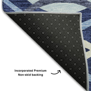 Piper Looms Mayfield Waves AMF757 Navy Machine Washable Area Rug Backing Image
