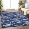 Piper Looms Mayfield Waves AMF757 Navy Machine Washable Area Rug Lifestyle Image Feature