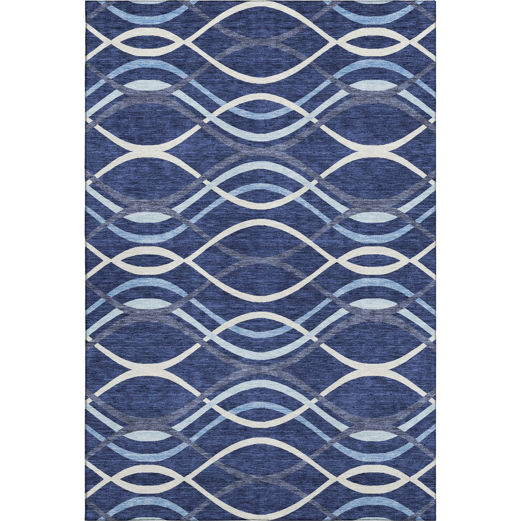 Piper Looms Mayfield Waves AMF757 Navy Machine Washable Area Rug main image