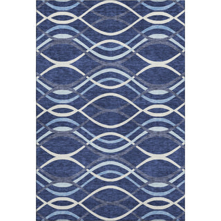 Piper Looms Mayfield Waves AMF757 Navy Machine Washable Area Rug main image