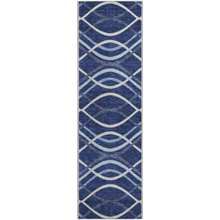 Piper Looms Mayfield Waves AMF757 Navy Machine Washable Area Rug Runner Main Image