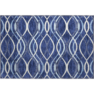 Piper Looms Mayfield Waves AMF757 Navy Machine Washable Area Rug Scatter Main Image