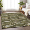 Piper Looms Mayfield Waves AMF757 Olive Machine Washable Area Rug Lifestyle Image Feature
