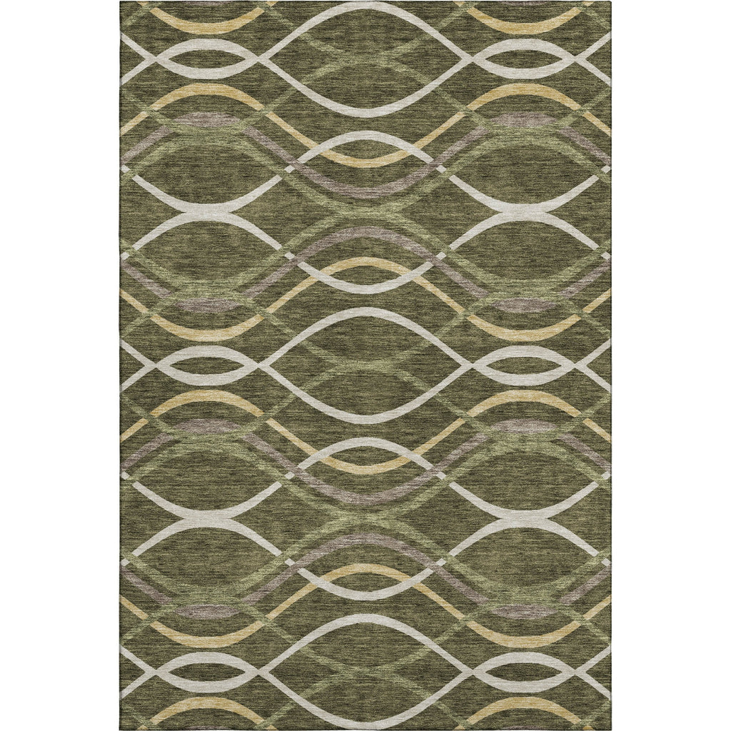 Piper Looms Mayfield Waves AMF757 Olive Machine Washable Area Rug main image