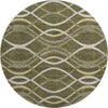 Piper Looms Mayfield Waves AMF757 Olive Machine Washable Area Rug Round Main Image