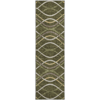 Piper Looms Mayfield Waves AMF757 Olive Machine Washable Area Rug Runner Main Image