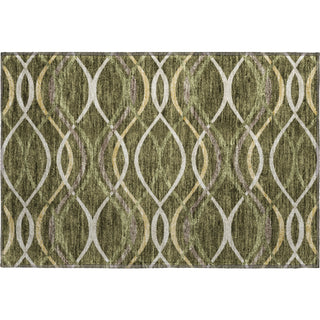 Piper Looms Mayfield Waves AMF757 Olive Machine Washable Area Rug Scatter Main Image