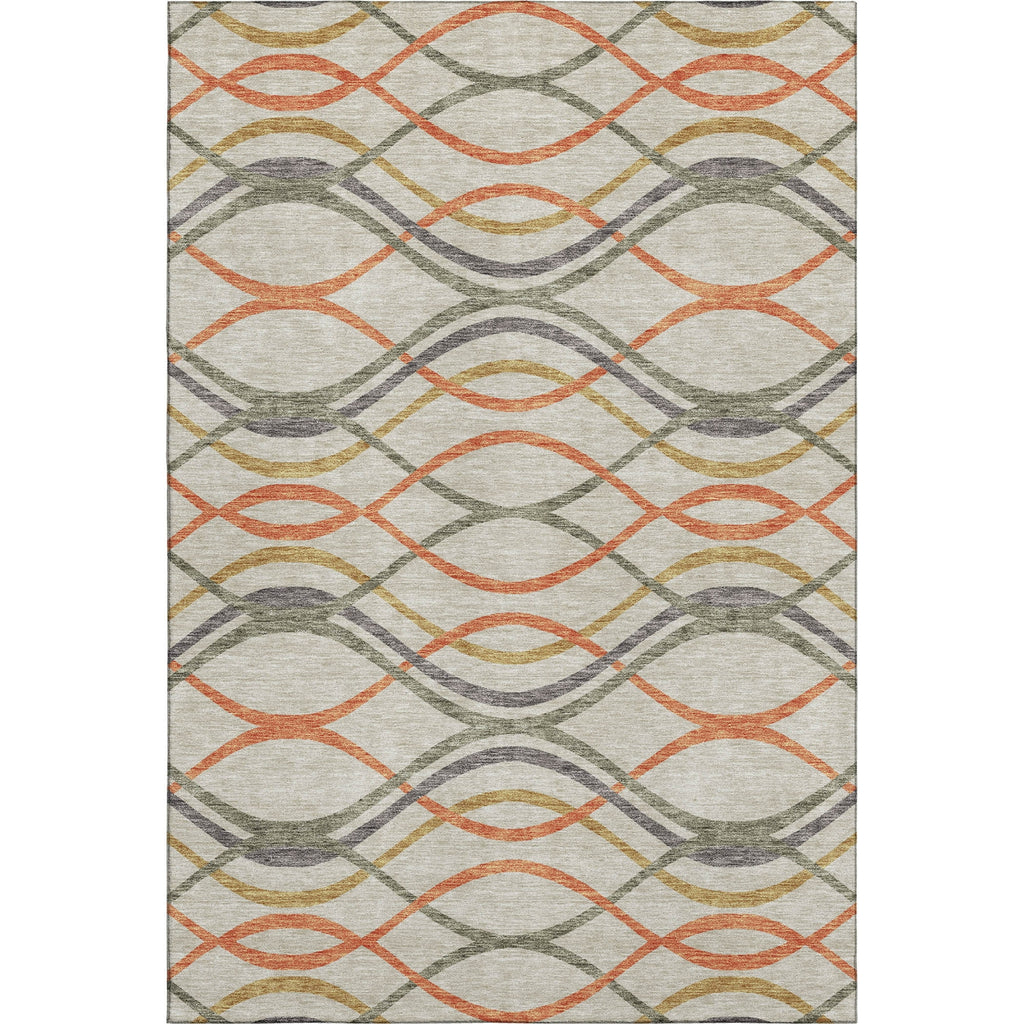 Piper Looms Mayfield Waves AMF757 Orange Machine Washable Area Rug main image
