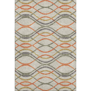 Piper Looms Mayfield Waves AMF757 Orange Machine Washable Area Rug main image