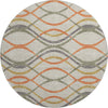 Piper Looms Mayfield Waves AMF757 Orange Machine Washable Area Rug Round Main Image