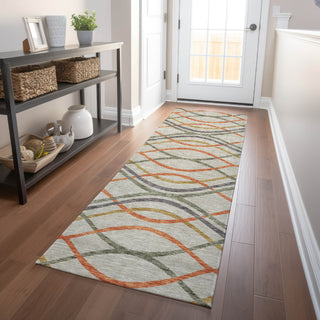 Piper Looms Mayfield Waves AMF757 Orange Machine Washable Area Rug Runner Lifestyle Image Feature