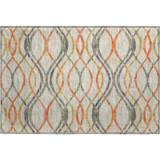 Piper Looms Mayfield Waves AMF757 Orange Machine Washable Area Rug Scatter Main Image