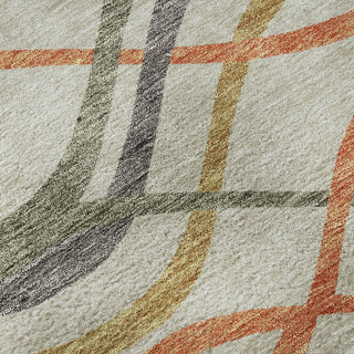 Piper Looms Mayfield Waves AMF757 Orange Machine Washable Area Rug Swatch Image
