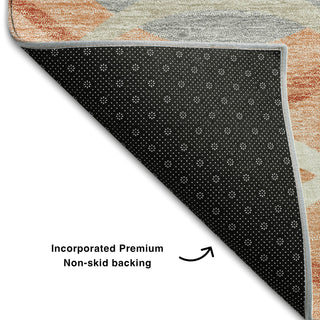 Piper Looms Mayfield Waves AMF757 Peach Machine Washable Area Rug Backing Image