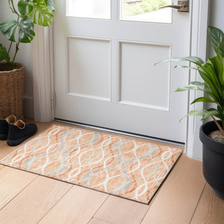 Piper Looms Mayfield Waves AMF757 Peach Machine Washable Area Rug Scatter Lifestyle Image Feature
