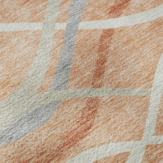 Piper Looms Mayfield Waves AMF757 Peach Machine Washable Area Rug Swatch Image