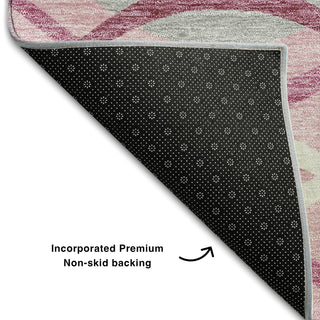 Piper Looms Mayfield Waves AMF757 Pink Machine Washable Area Rug Backing Image