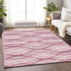 Piper Looms Mayfield Waves AMF757 Pink Machine Washable Area Rug Lifestyle Image Feature