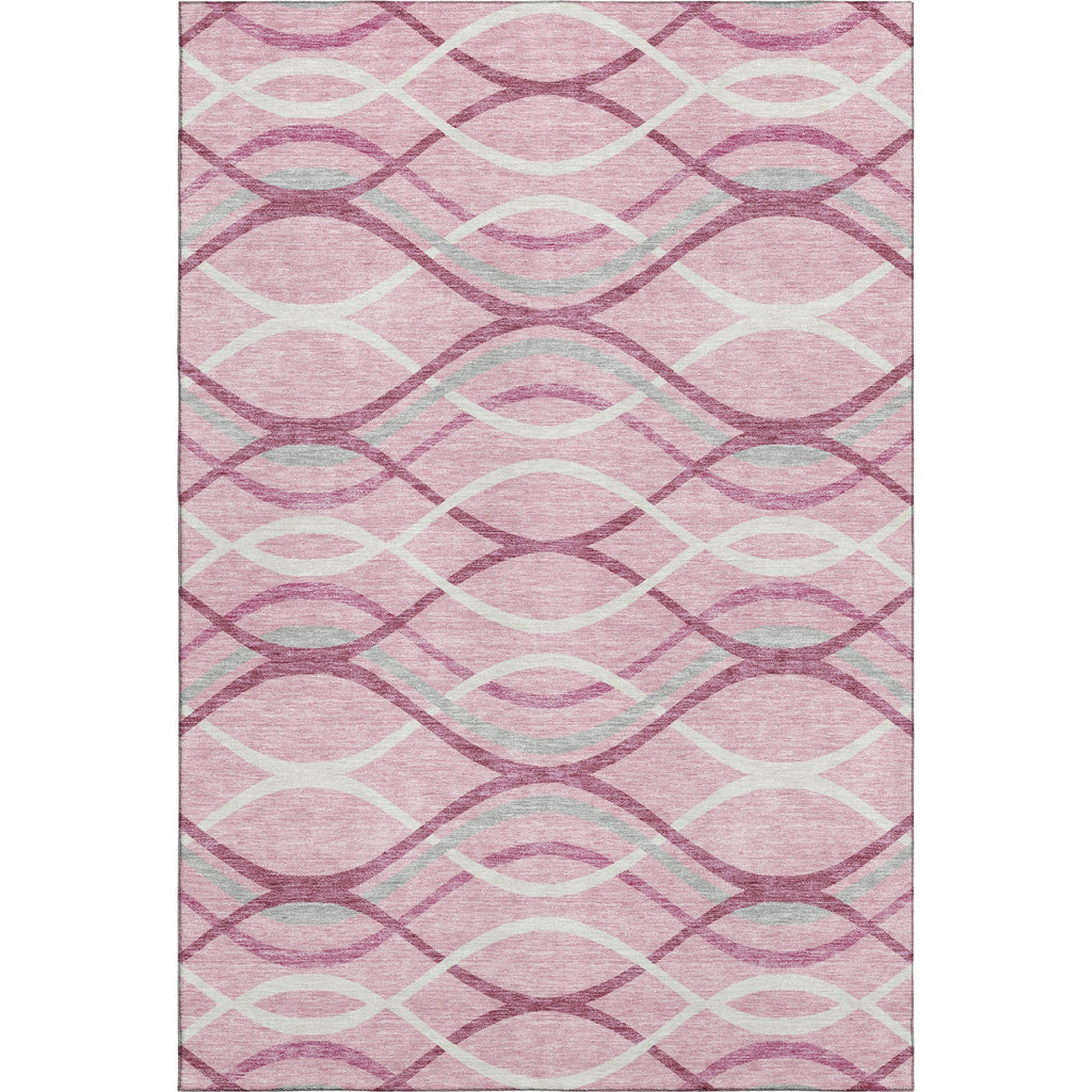 Piper Looms Mayfield Waves AMF757 Pink Machine Washable Area Rug main image