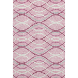 Piper Looms Mayfield Waves AMF757 Pink Machine Washable Area Rug main image