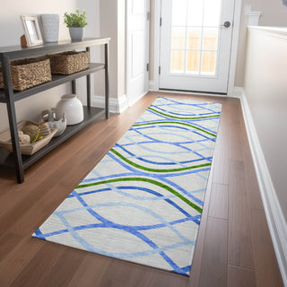 Piper Looms Mayfield Waves AMF757 Sky Machine Washable Area Rug Runner Lifestyle Image Feature