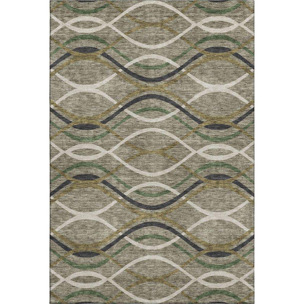 Piper Looms Mayfield Waves AMF757 Taupe Machine Washable Area Rug main image