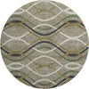 Piper Looms Mayfield Waves AMF757 Taupe Machine Washable Area Rug Round Main Image
