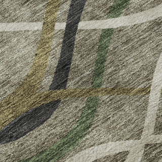 Piper Looms Mayfield Waves AMF757 Taupe Machine Washable Area Rug Swatch Image