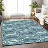 Piper Looms Mayfield Waves AMF757 Teal Machine Washable Area Rug Lifestyle Image Feature