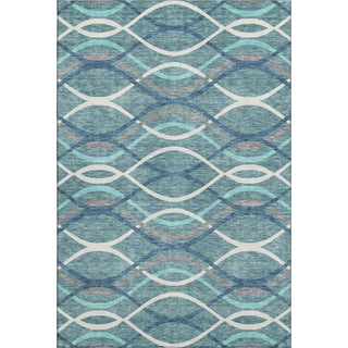 Piper Looms Mayfield Waves AMF757 Teal Machine Washable Area Rug main image