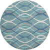 Piper Looms Mayfield Waves AMF757 Teal Machine Washable Area Rug Round Main Image