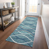 Piper Looms Mayfield Waves AMF757 Teal Machine Washable Area Rug Runner Lifestyle Image Feature