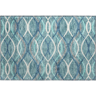 Piper Looms Mayfield Waves AMF757 Teal Machine Washable Area Rug Scatter Main Image