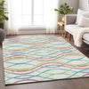 Piper Looms Mayfield Waves AMF757 White Machine Washable Area Rug Lifestyle Image Feature