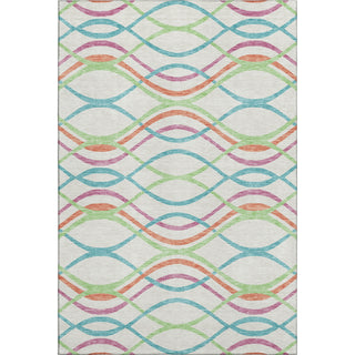 Piper Looms Mayfield Waves AMF757 White Machine Washable Area Rug main image