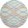 Piper Looms Mayfield Waves AMF757 White Machine Washable Area Rug Round Main Image