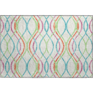 Piper Looms Mayfield Waves AMF757 White Machine Washable Area Rug Scatter Main Image