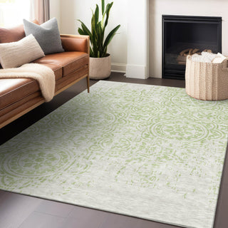 Piper Looms Mayfield Medallions AMF758 Aloe Machine Washable Area Rug Lifestyle Image Feature