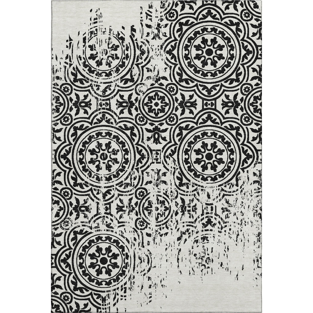 Piper Looms Mayfield Medallions AMF758 Black Machine Washable Area Rug main image