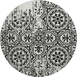 Piper Looms Mayfield Medallions AMF758 Black Machine Washable Area Rug Round Main Image