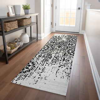 Piper Looms Mayfield Medallions AMF758 Black Machine Washable Area Rug Runner Lifestyle Image Feature