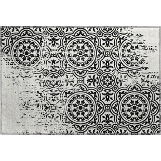 Piper Looms Mayfield Medallions AMF758 Black Machine Washable Area Rug Scatter Main Image