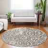 Piper Looms Mayfield Medallions AMF758 Chocolate Machine Washable Area Rug Round Lifestyle Image Feature