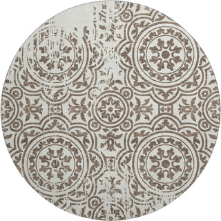 Piper Looms Mayfield Medallions AMF758 Chocolate Machine Washable Area Rug Round Main Image