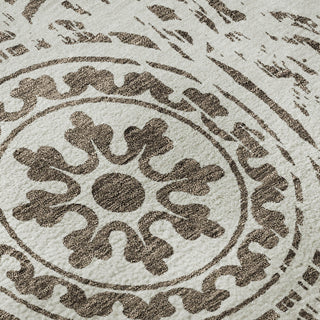 Piper Looms Mayfield Medallions AMF758 Chocolate Machine Washable Area Rug Swatch Image