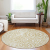 Piper Looms Mayfield Medallions AMF758 Gold Machine Washable Area Rug Round Lifestyle Image Feature