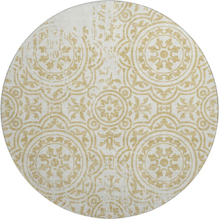 Piper Looms Mayfield Medallions AMF758 Gold Machine Washable Area Rug Round Main Image