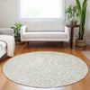Piper Looms Mayfield Medallions AMF758 Ivory Machine Washable Area Rug Round Lifestyle Image Feature